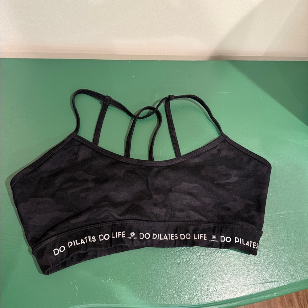 Black Camouflage strappy Sports Bra